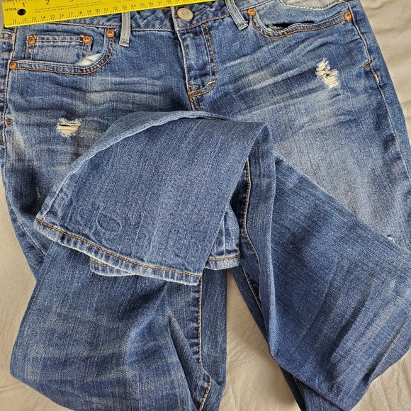 Aeropostale Bayla Skinny Jeans Womens 6 Reg Distressed Knee Patches 30x31 - Picture 9 of 10